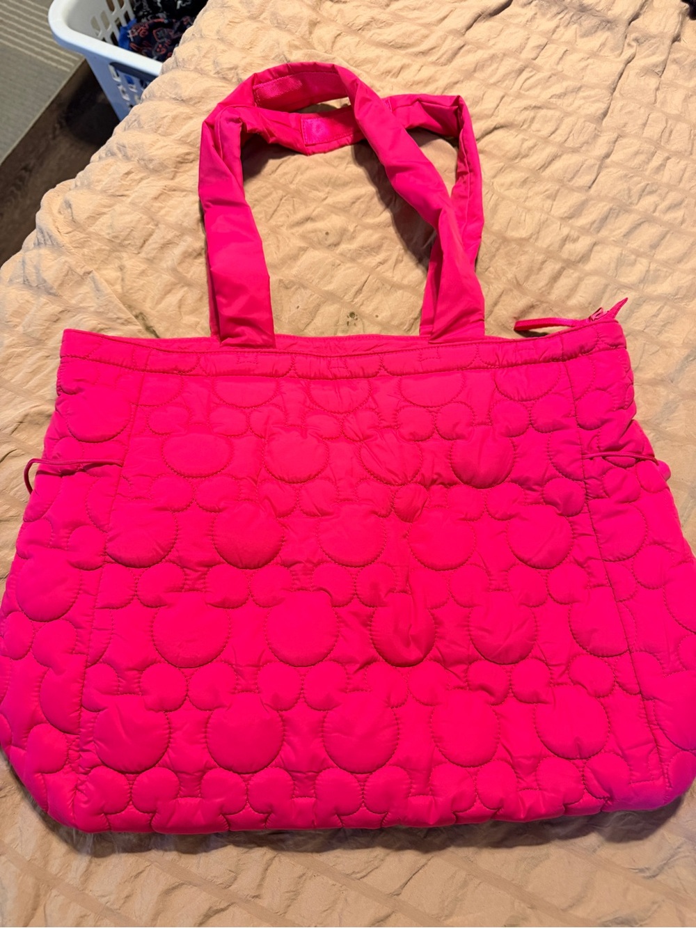 Vera Bradley Neon Hot Pink Mickey Quilted Tote